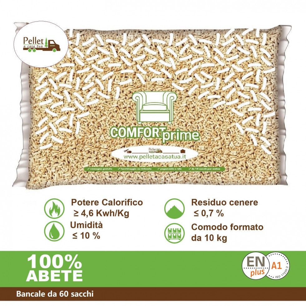 PELLET COMFORT PRIME 100% ABETE - SACCHI DA 10 KG