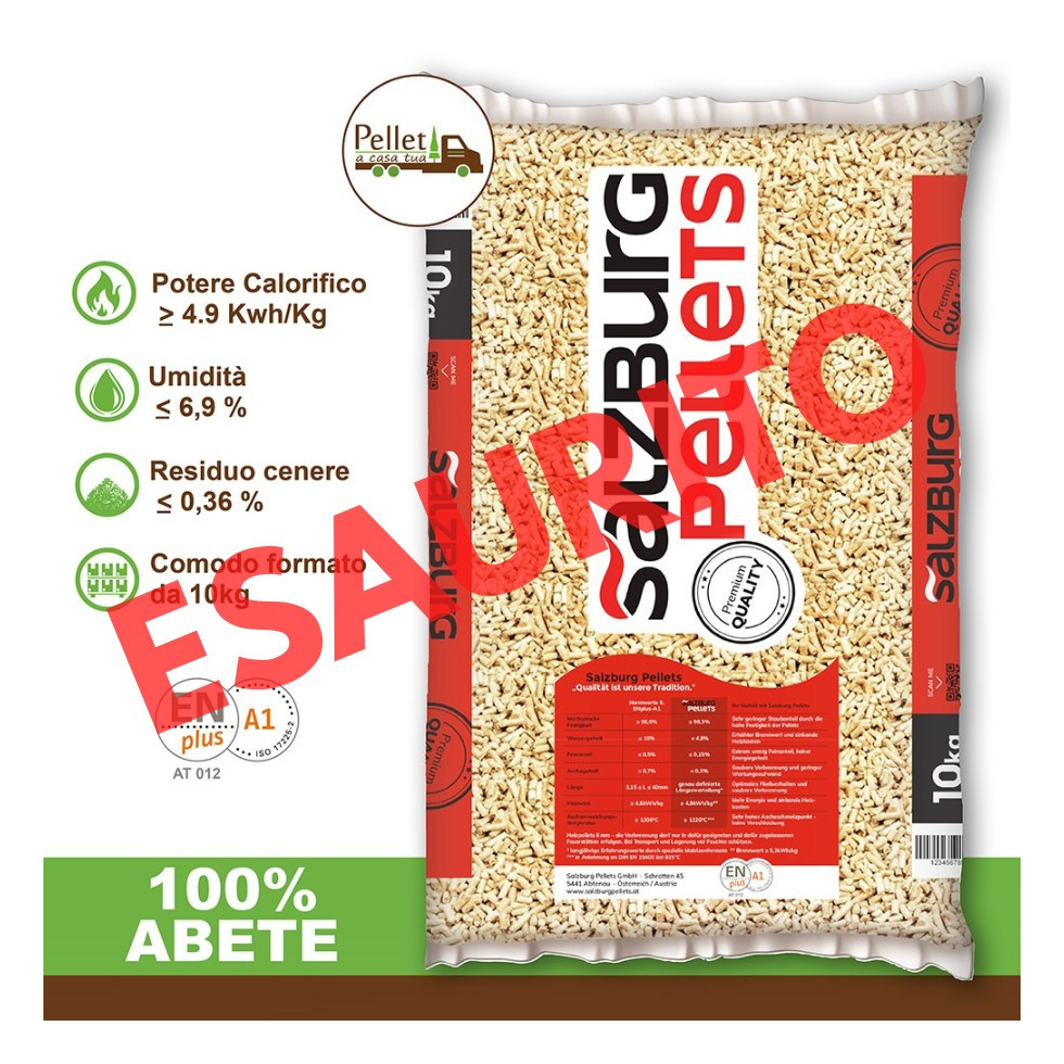 PELLET SALZBURG 100% ABETE - SACCHI DA 10 KG AUSTRIACO